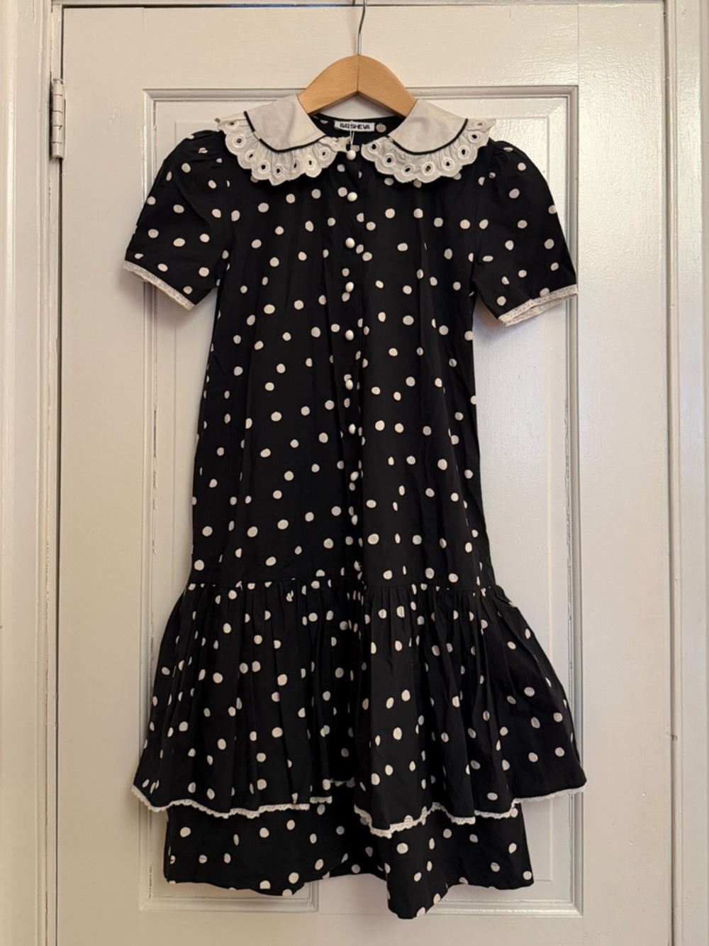 Batsheva Clarice Dress Black & White Polka Dot
